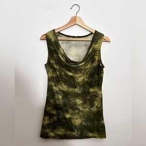 vintage fairy green cowl neck tank